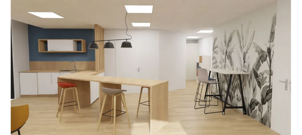 Espace commun du coworking Mangono à Angers